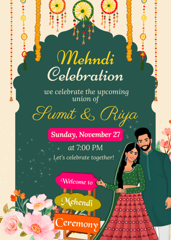 Wedding Mehendi Invitation